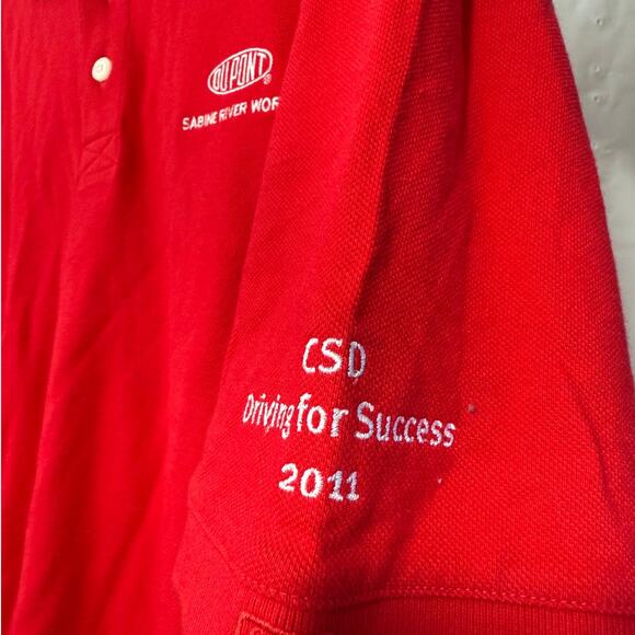 Dupont Sabine River Works Gift Uniform Red Polo Shirt Top Embroidered Size XL - Picture 4 of 7